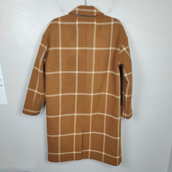 Madewell Windowpane Elmcourt Coat Womens Small Insuluxe Fabric Dried Cedar - Picture 5 of 11